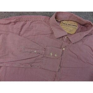 Scotch & Soda Shirt Mens 2XL Red Gingham Button Down Shirt Long Sleeve
